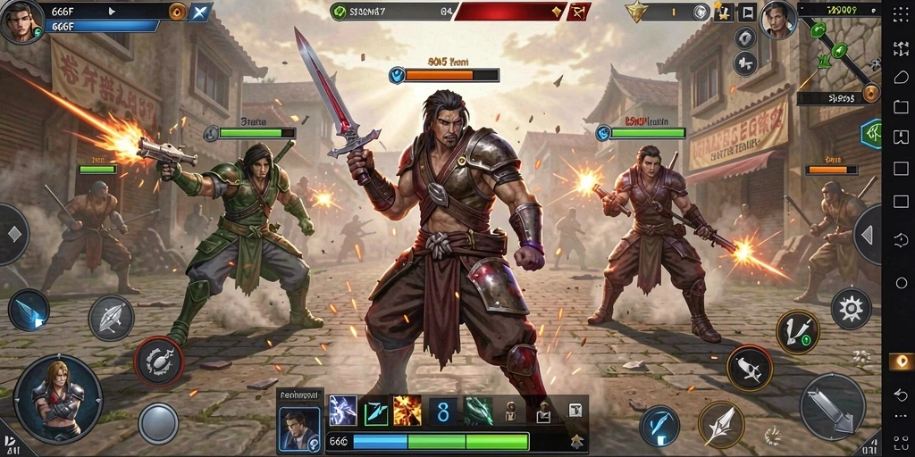 Tampilan gameplay mendalam dalam 666F dengan pertempuran strategis.