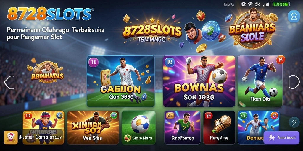 Screenshot utama 8728SLOTS menampilkan gameplay olahraga yang seru.