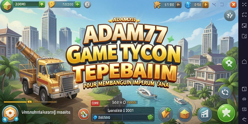 Tampilan gameplay seru ADAM77 saat membangun bisnis Tycoon.