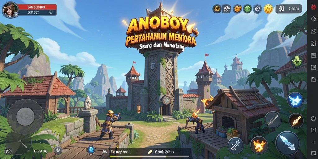 Tampilan gameplay menegangkan saat mempertahankan menara.