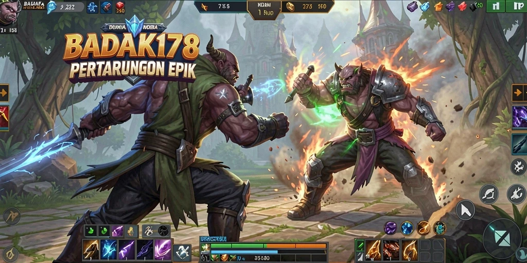Tangkapan layar menampilkan aksi seru dalam gameplay MOBA.
