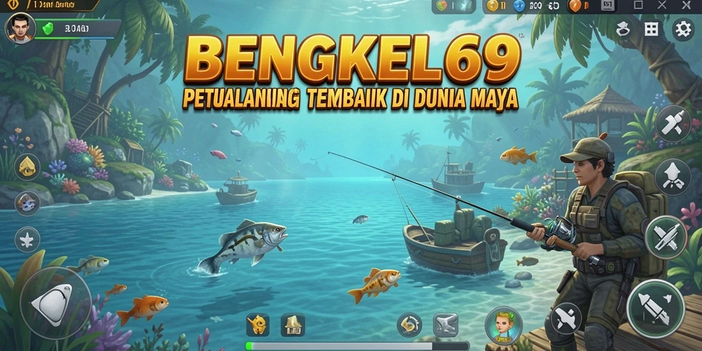 Tampilan gameplay BENGKEL69 dengan aksi memancing yang seru.