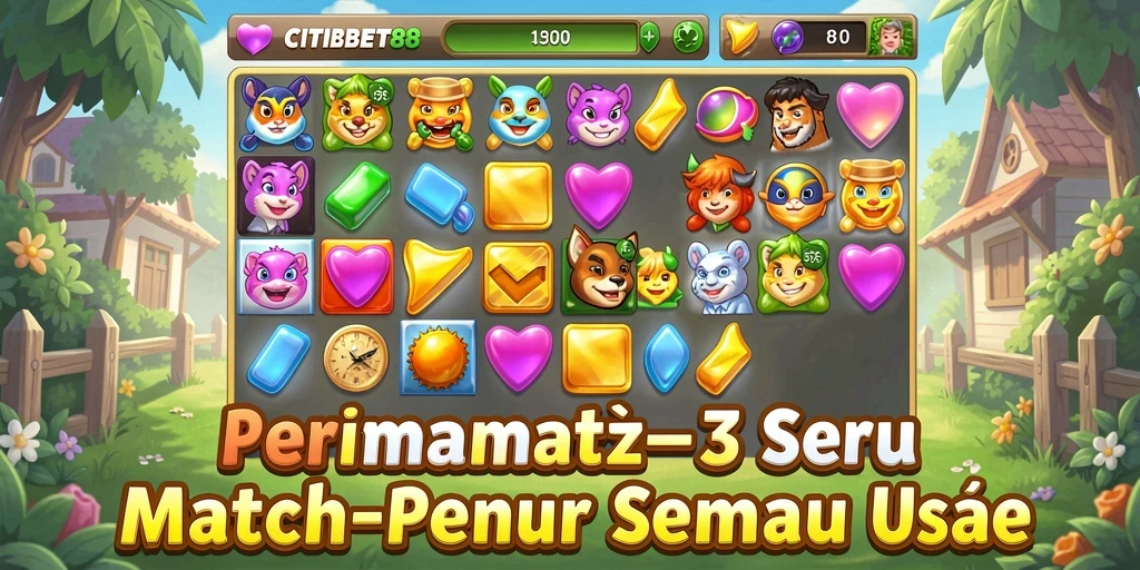Tampilan gameplay seru dari CITIBET88 dalam Match-3.