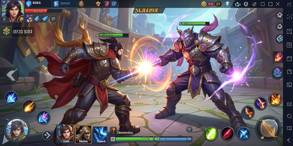 Tangkapan layar menampilkan aksi seru dalam game MOBA D06.