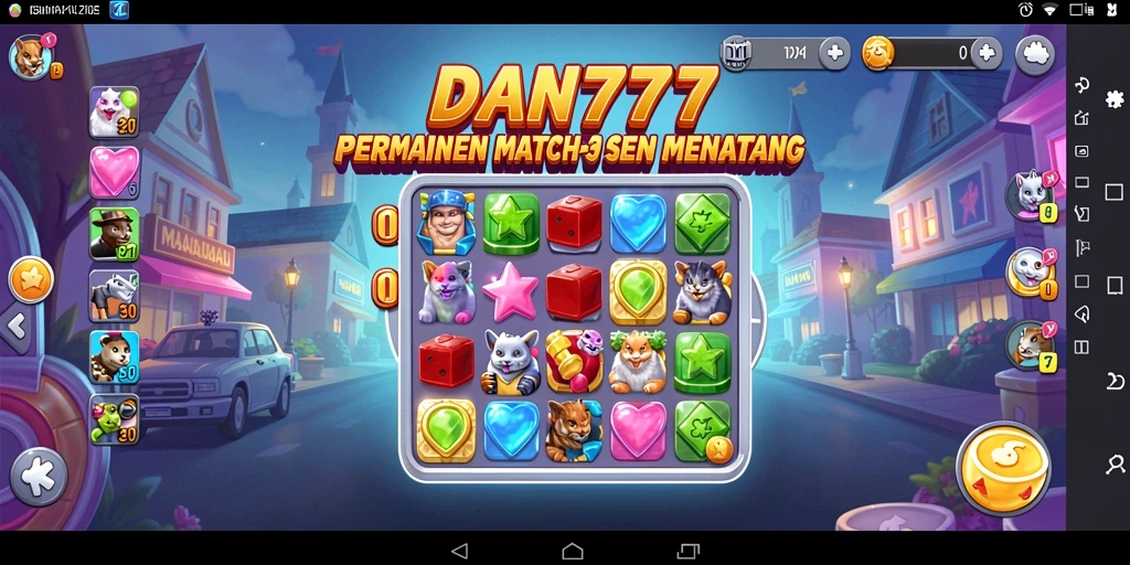Tampilan menarik dari gameplay Match-3 yang seru di DAN777.