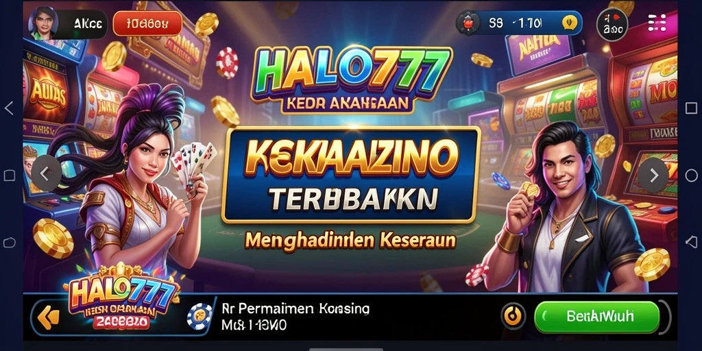 Tampilan gameplay menarik dari aplikasi HALO777 yang penuh warna.