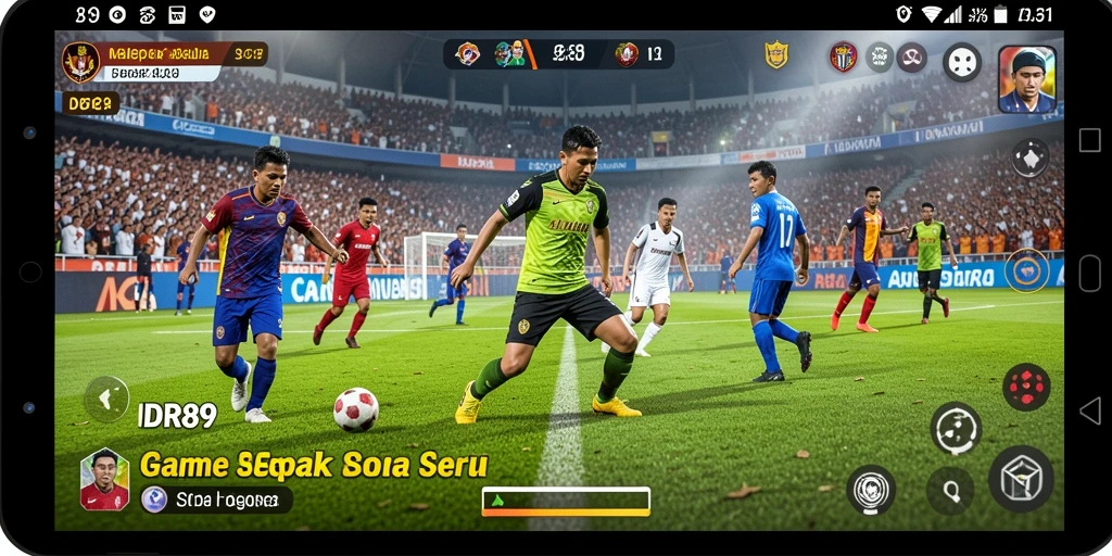 Tampilan gameplay seru dari IDR89 dengan aksi sepak bola yang mendebarkan.