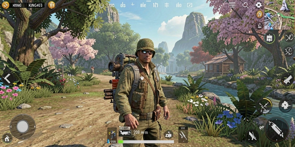 Tampilan gameplay KING403 dengan eksplorasi dunia terbuka yang luas.