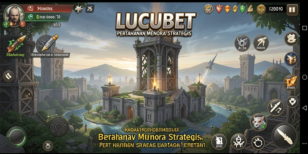 Tampilan aksi seru dalam LUCUBET game Tower Defense.