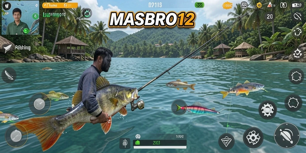 Gameplay menarik dalam memancing di berbagai lokasi.