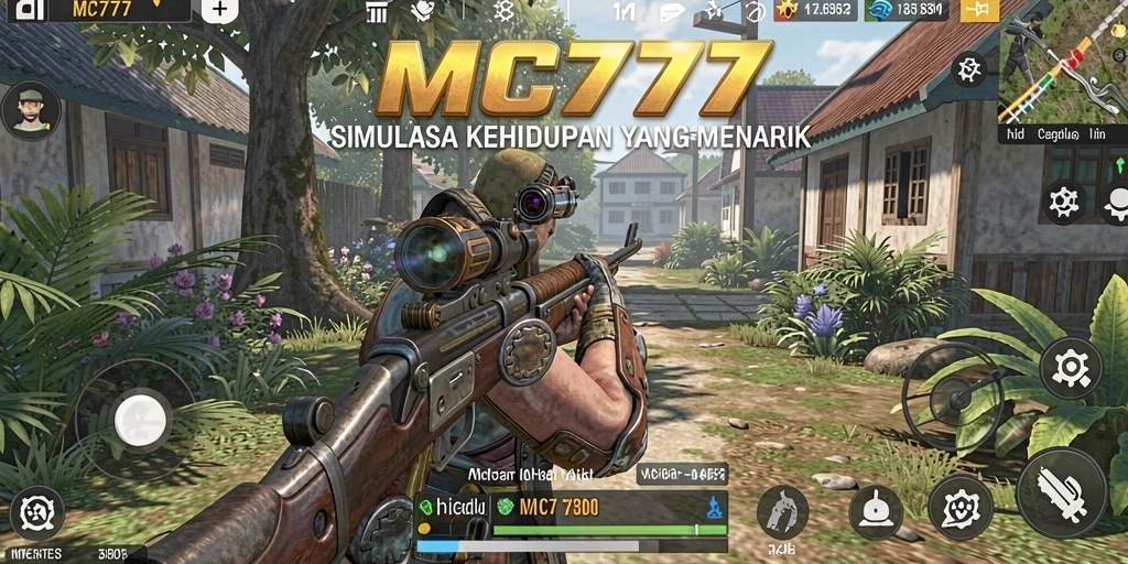 Tampilan gameplay menarik dari MC777 yang menunjukkan simulasi kehidupan.