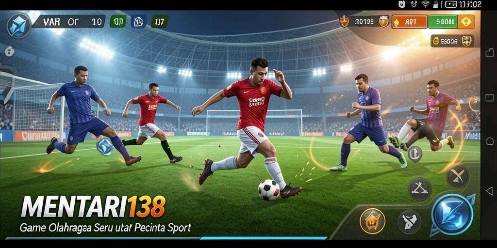 Tangkapan layar MENTARI138 menampilkan aksi seru dalam game olahraga.