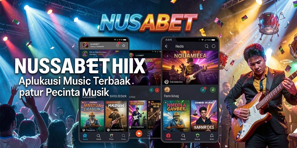 Screenshot utama NUSABET menampilkan pengguna menikmati musik dengan antarmuka yang ramah.