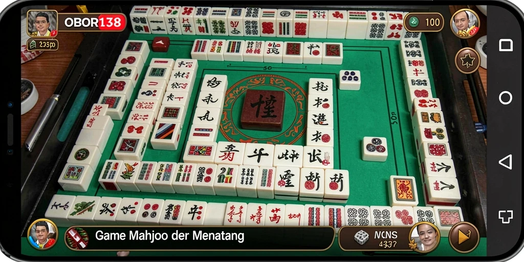 Tampilan gameplay yang menarik dari OBOR138 dengan suasana Mahjong yang autentik.