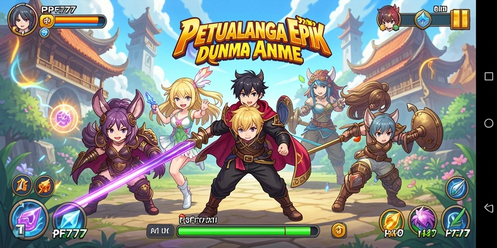 Screenshot gameplay PF777 menampilkan petualangan Anime yang mendebarkan.