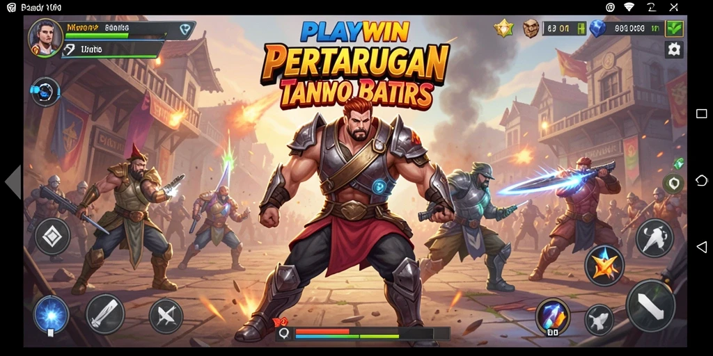 Tampilan seru pertarungan di PLAYWIN dengan karakter beragam.