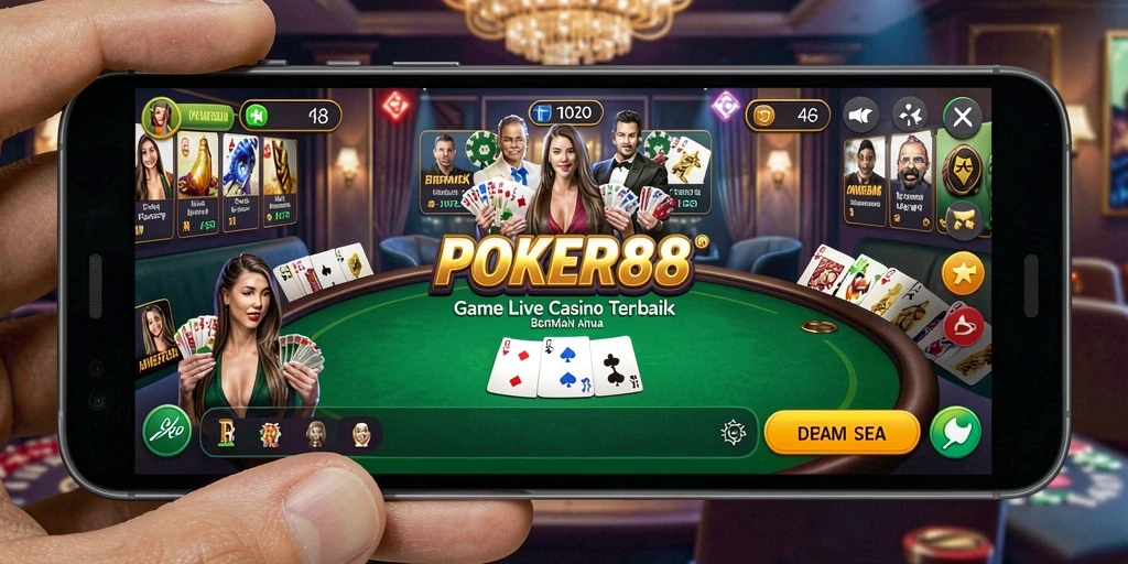 Screenshot gameplay <strong>POKER88</strong> menampilkan momen seru di kasino langsung.