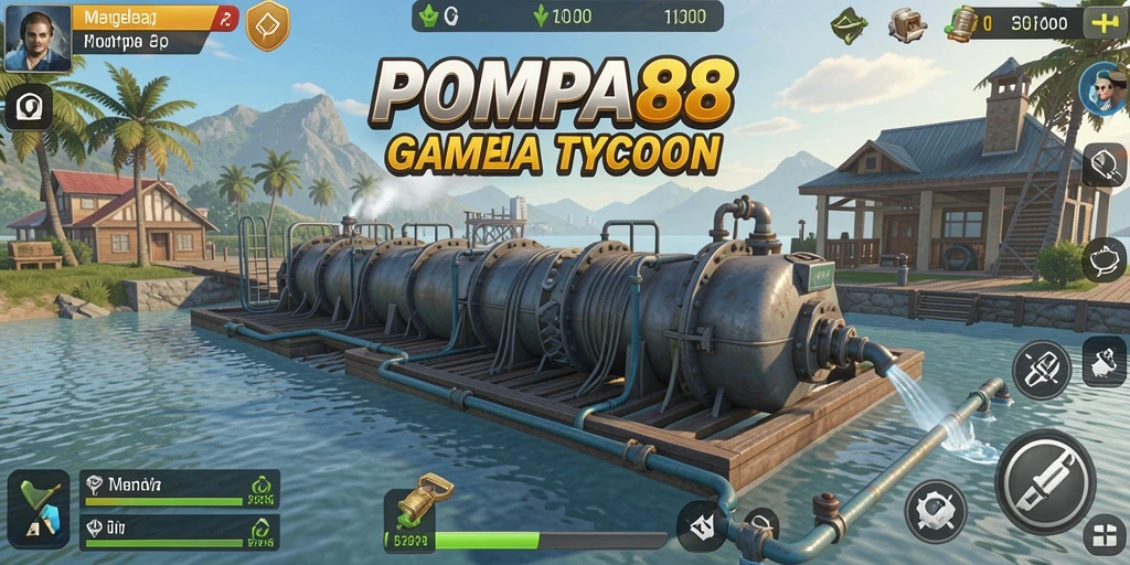 Screenshot gameplay POMPA88 menampilkan strategi mengelola pompa air.