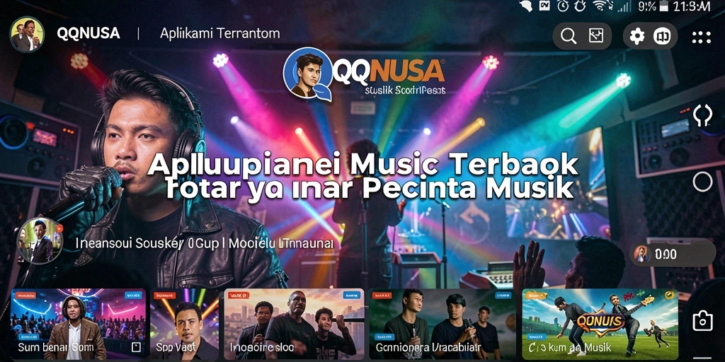 Tampilan screenshot utama QQNUSA yang menunjukkan antarmuka musik.