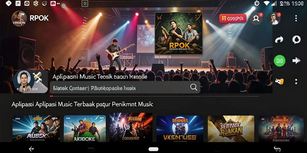 Tampilan gameplay RPOK yang menarik dengan koleksi musik beragam.