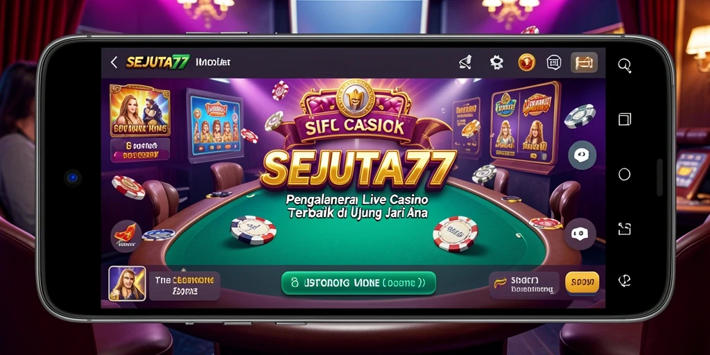 Tampilan utama SEJUTA77 dengan permainan Live Casino yang menarik.