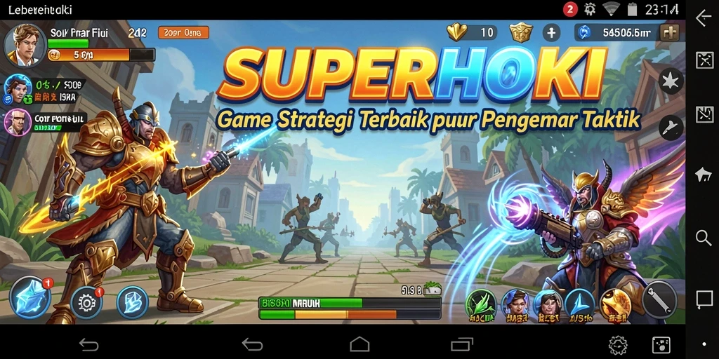 Tampilan gameplay SUPERHOKI yang menarik dengan pertempuran strategis.
