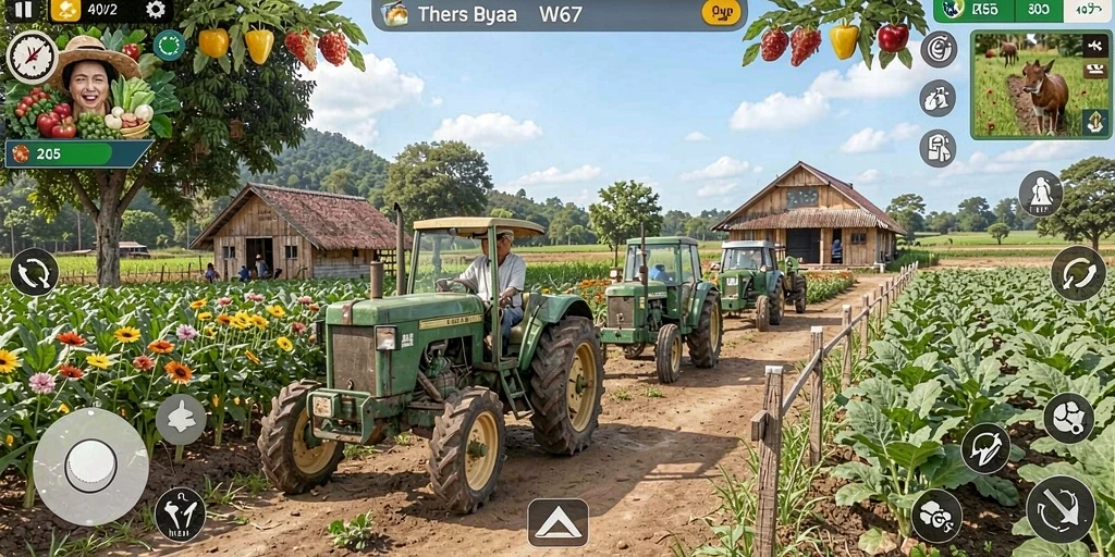 Screenshot gameplay W67 menampilkan aktivitas bertani yang seru dan interaksi pemain.