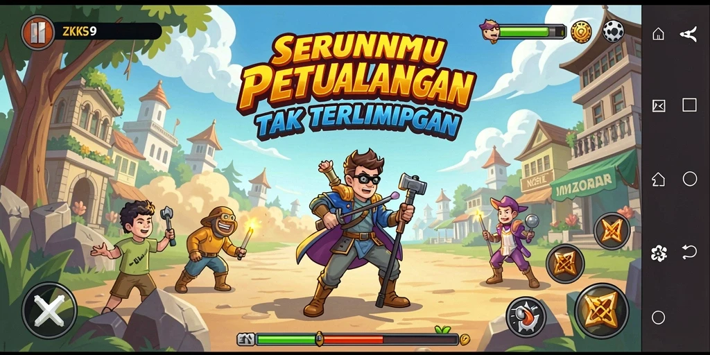 Screenshot gameplay ZK9 menampilkan aksi mendebarkan di dunia Arcade.